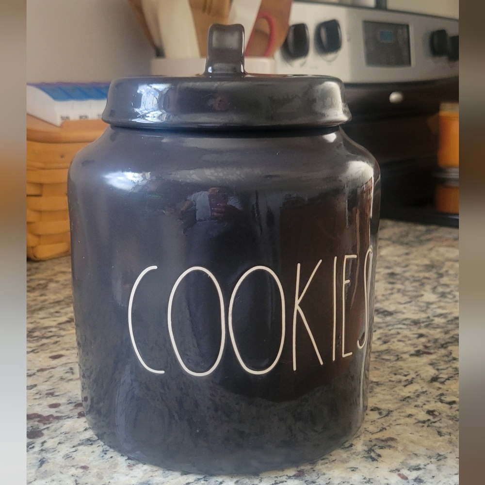 Rae Dunn Black Cookie Jar